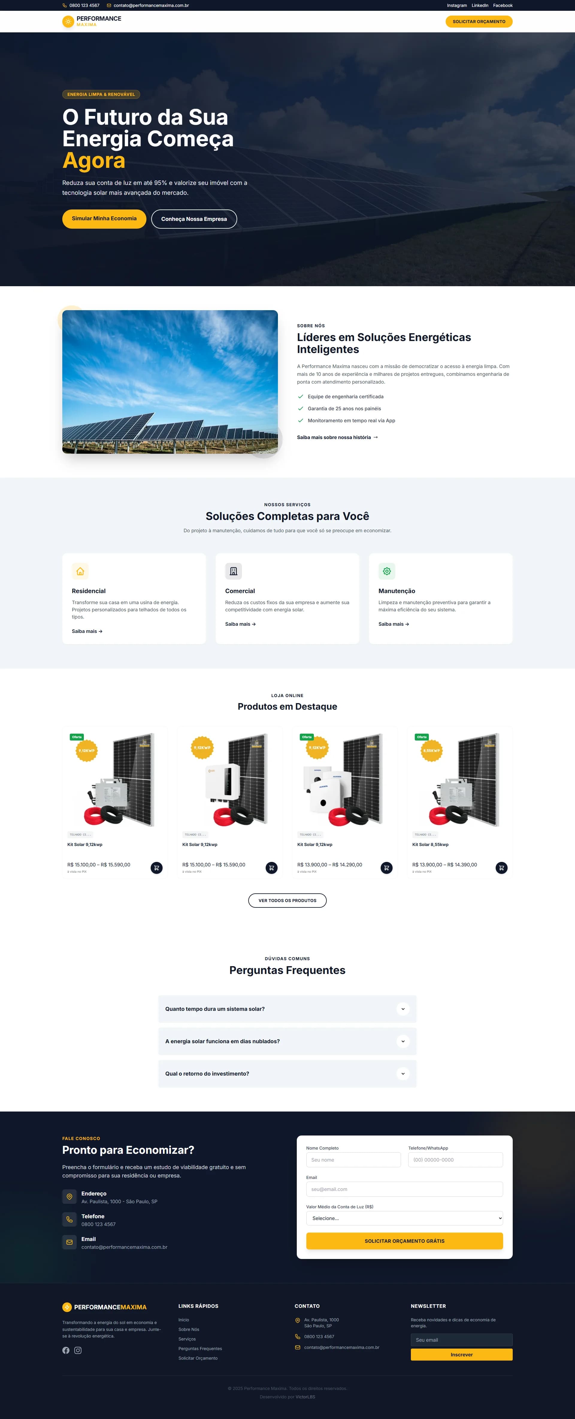 Solar Energy - Landing Page
